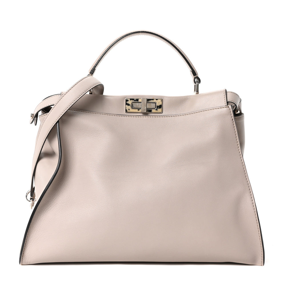 Vitello Seta Plexiglass Granite Large Peekaboo Iconic Satchel Polvere