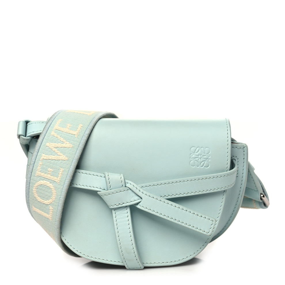 Calfskin Jacquard Mini Gate Dual Bag Abyss Blue