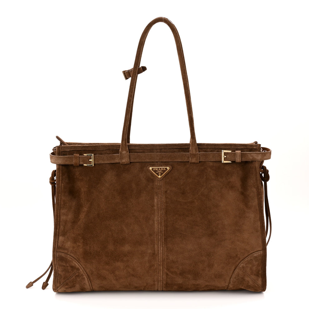 Suede Extra Large Bonnie Shoulder Bag Cocoa Brown
