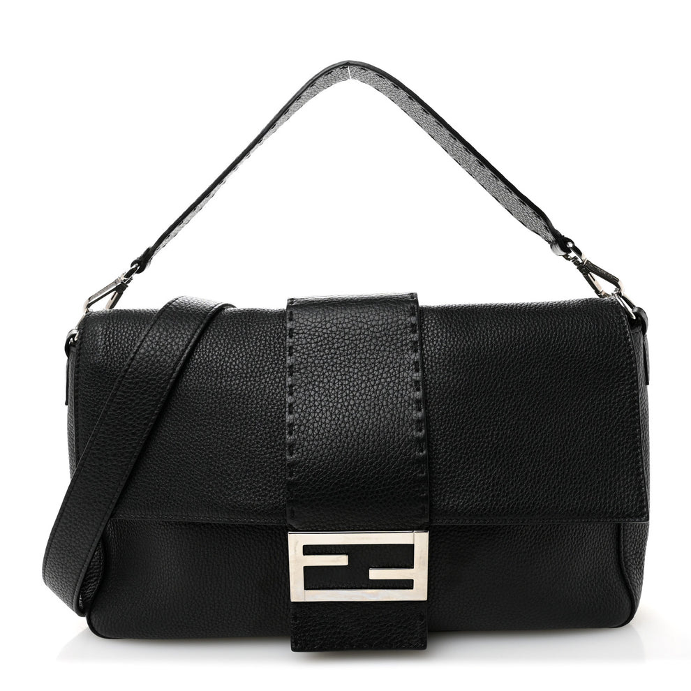Cuoio Romano Selleria Large Convertible Baguette Black