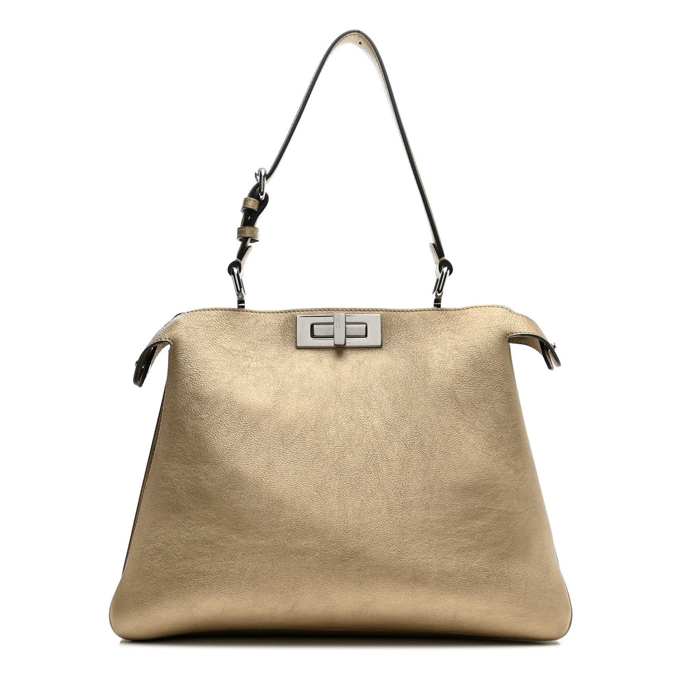 Metallic Vitello Medium Soft Peekaboo Gold