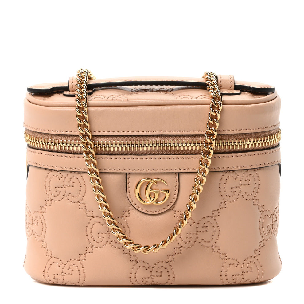 Calfskin GG Matelasse Mini Top Handle Bag Light Pink