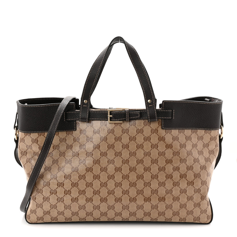 Crystal Monogram Tote Brown Brown