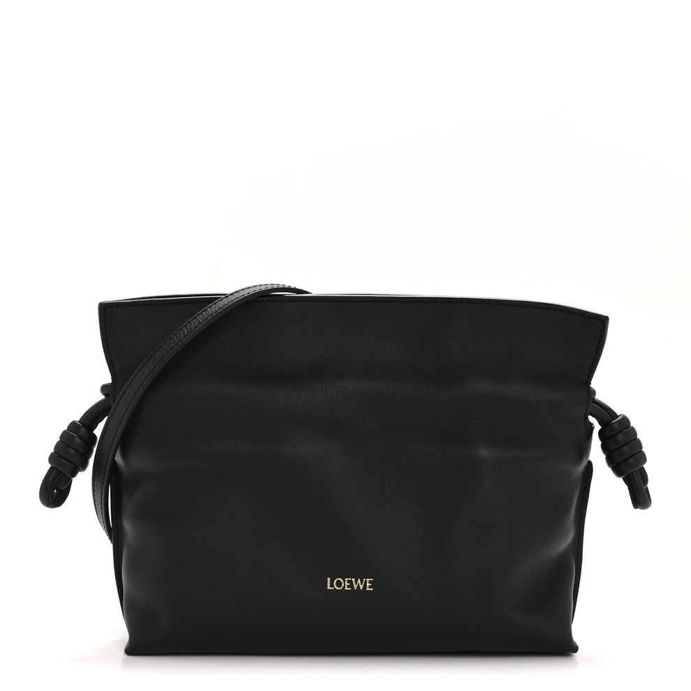 Calfskin Mini Flamenco Knot Clutch Black