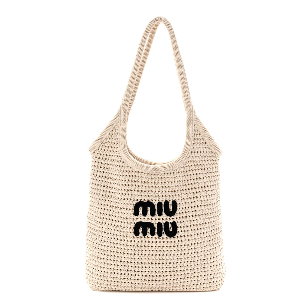 Cotton Crochet Ivy Bag Chalk White Black