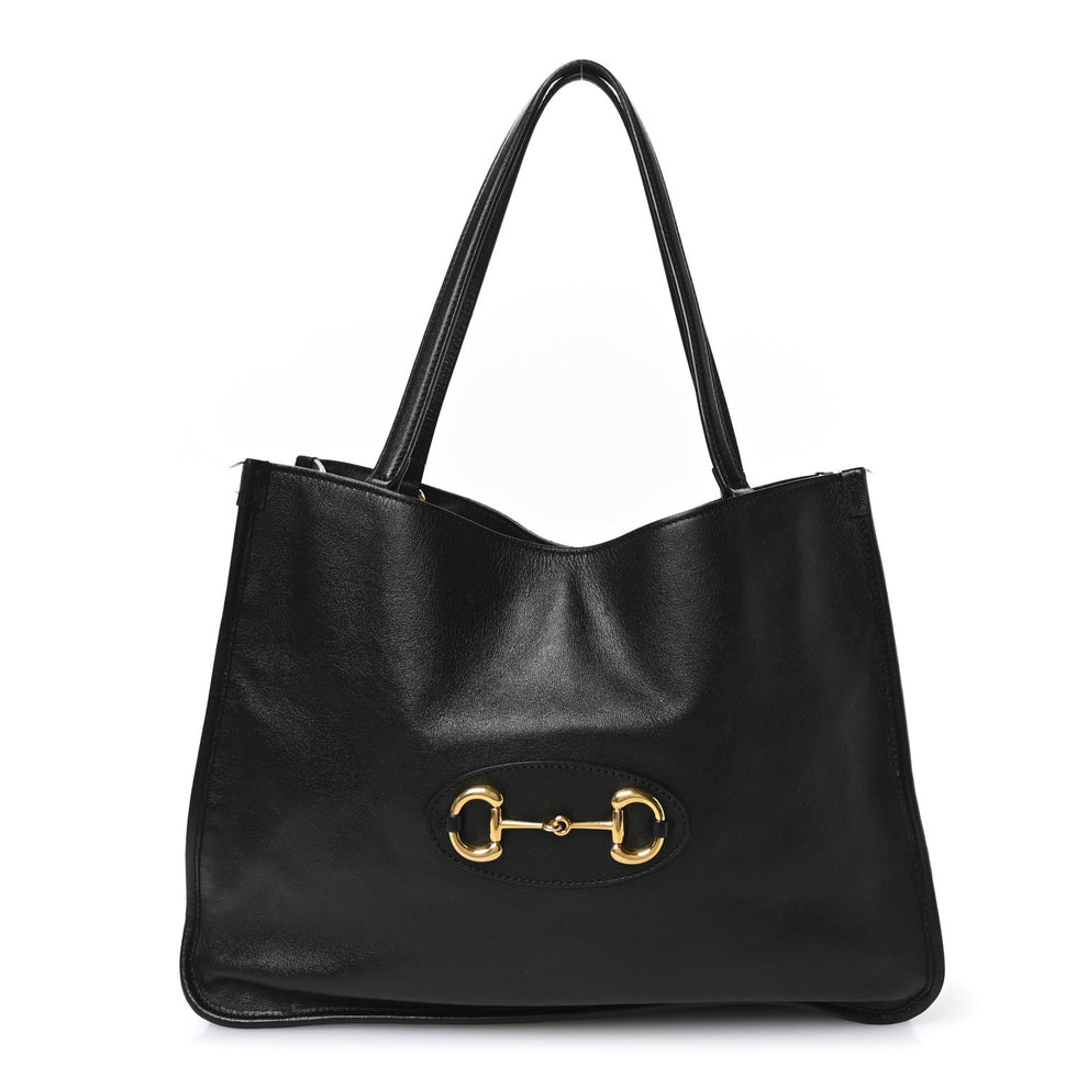 New Sakai Calfskin Lux Horsebit 1955 Tote Bag Black