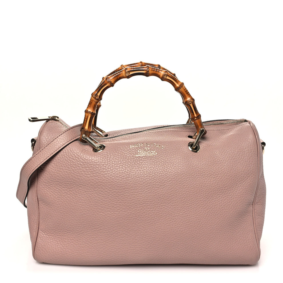 Calfskin Bamboo Medium Shopper Boston Pink