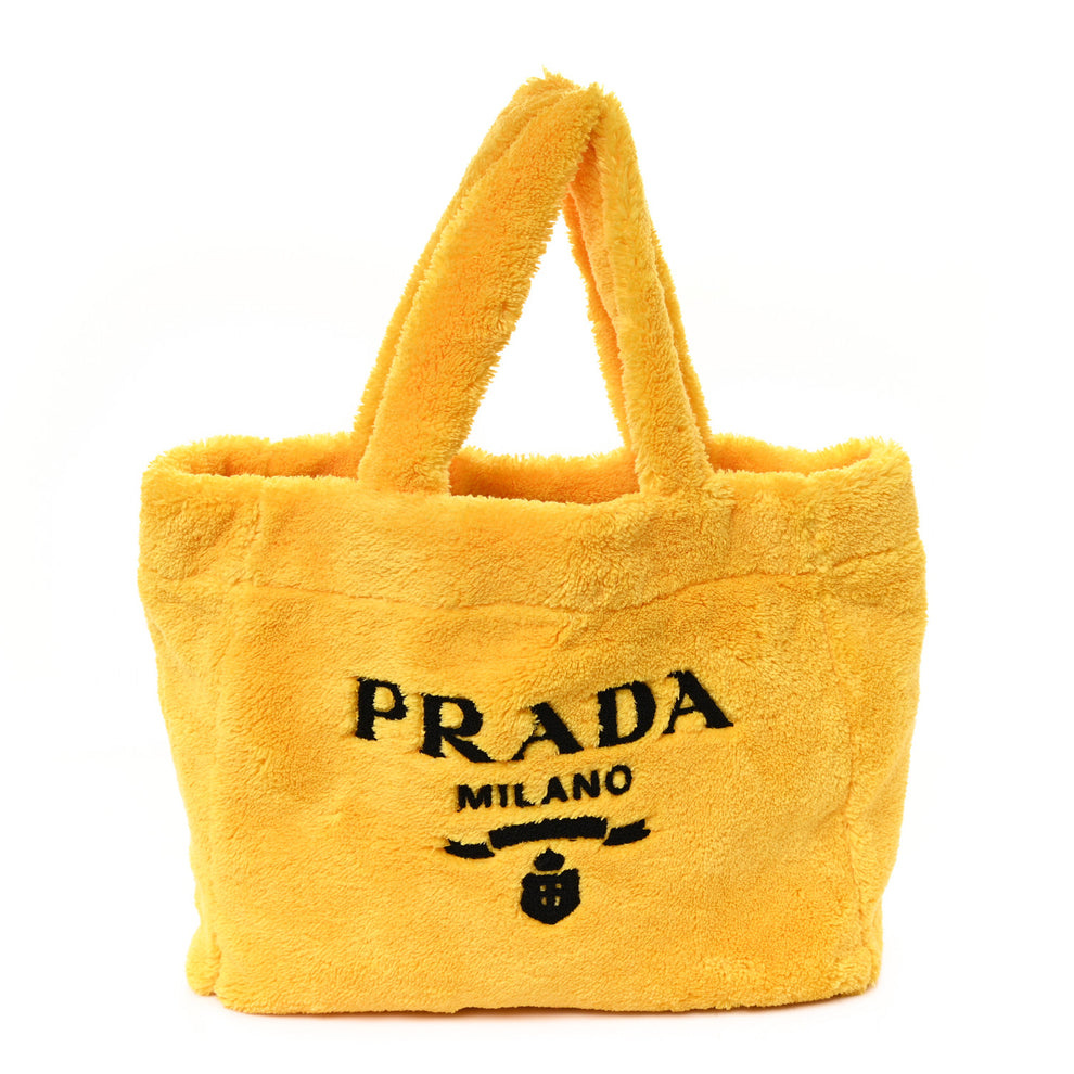 Terry Cloth Tote Bag Giallo Black