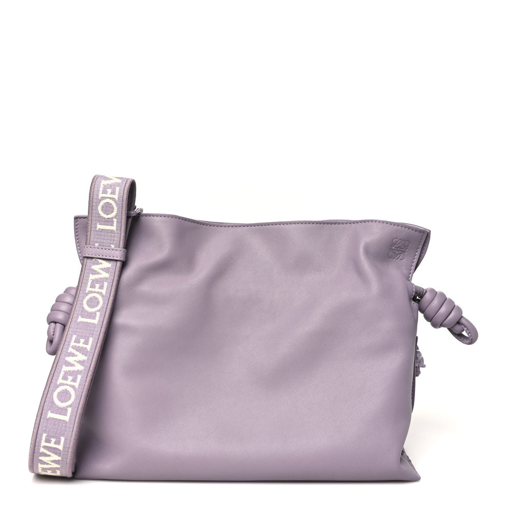 Calfskin Monochrome Flamenco Knot Clutch Pale Aubergine Glaze
