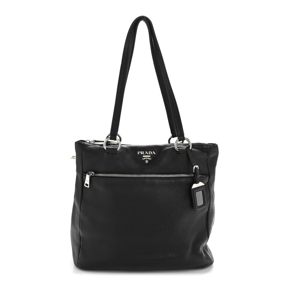 Vitello Daino Shopping Tote Black