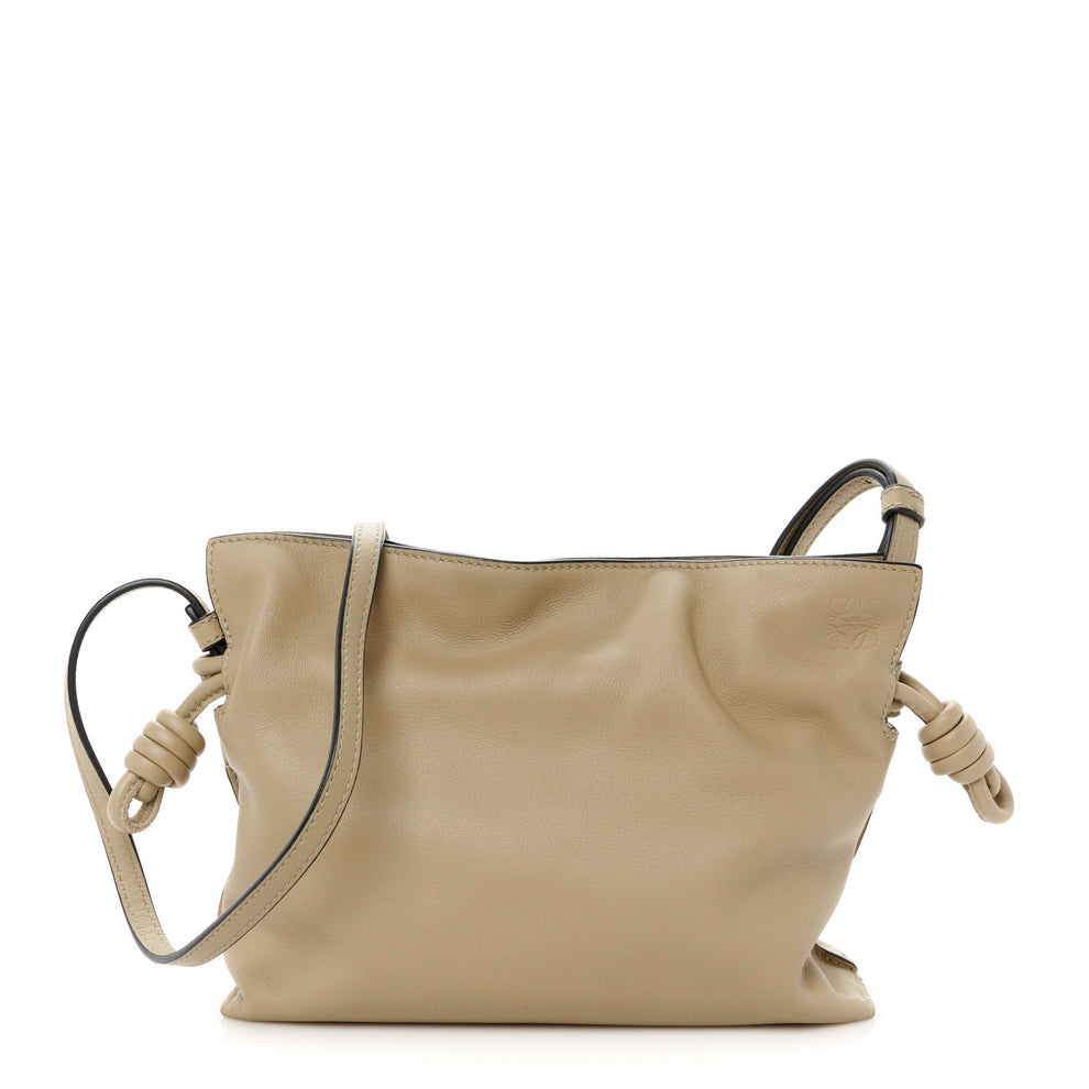 Calfskin Mini Flamenco Knot Clutch Clay Green