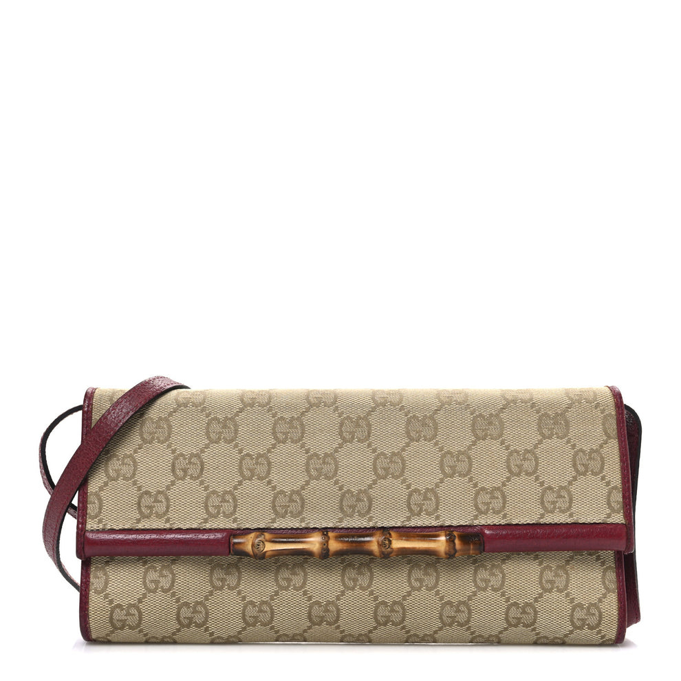 Monogram Bamboo Bar Clutch Red