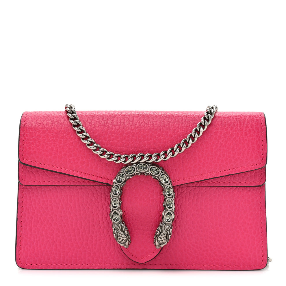 Dollar Calfskin Crystal Super Mini Dionysus Shoulder Bag Box Pink Black Diamond