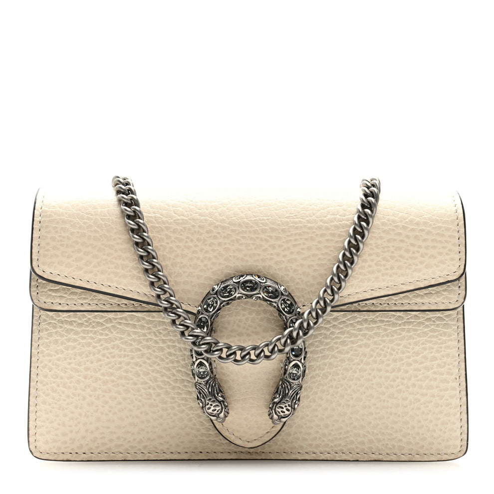 Dollar Calfskin Crystal Super Mini Dionysus Shoulder Bag Mystic White Black Diamond