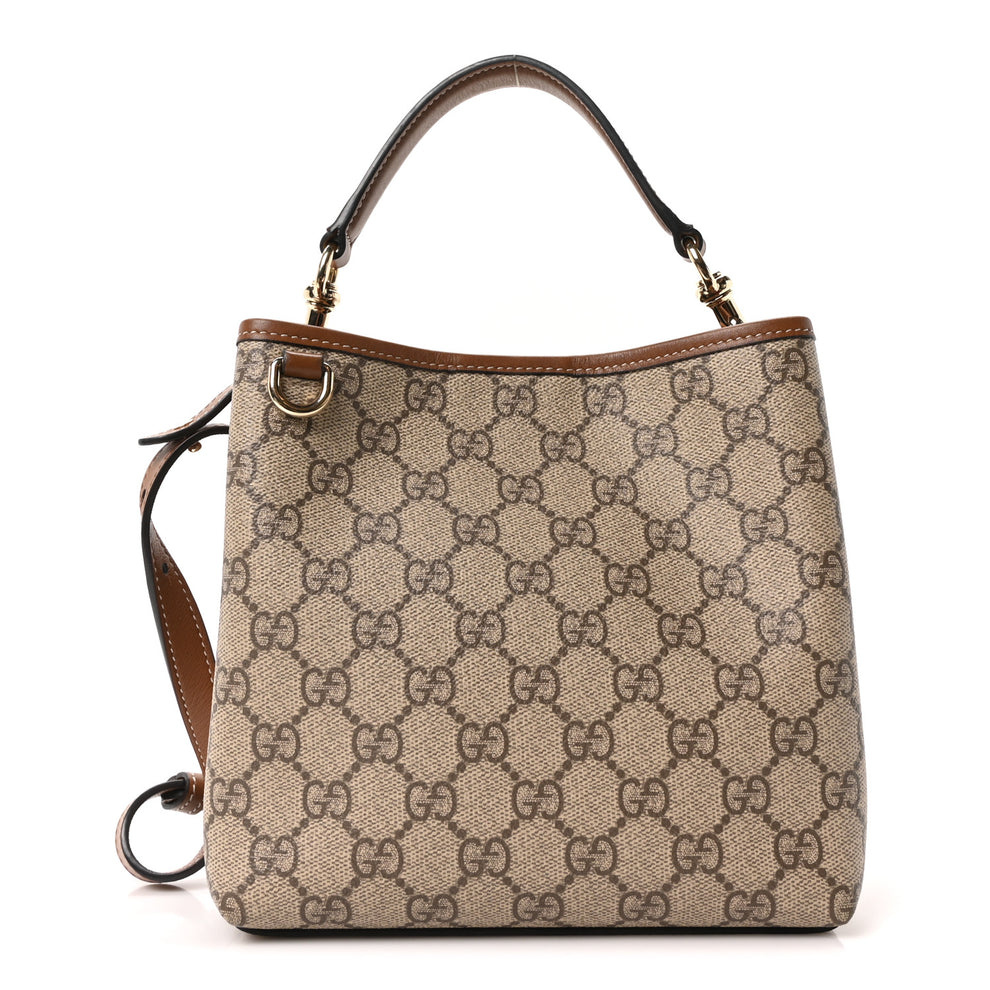 GG Supreme Monogram Emblem Small Shoulder Bag Beige Ebony Sundial