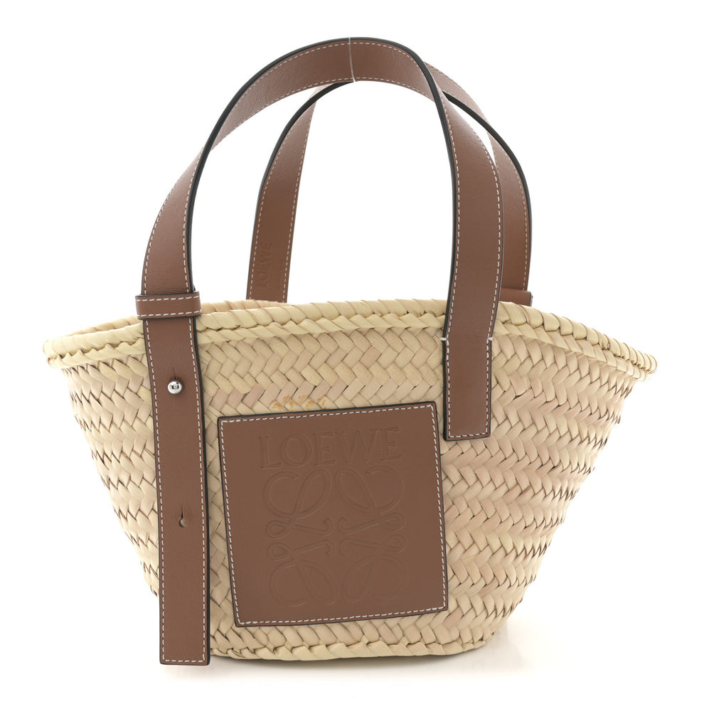 Raffia Small Basket Tote Bag Natural Tan