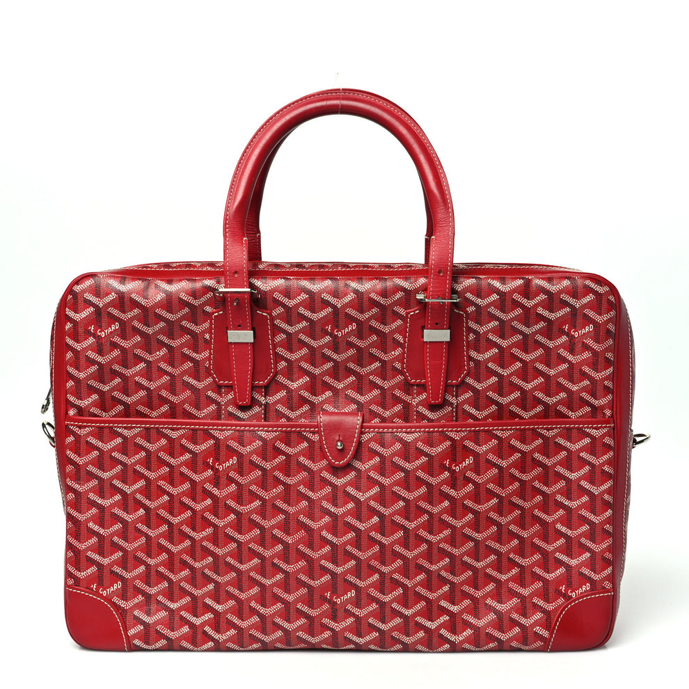 Goyardine Ambassade MM Briefcase Red