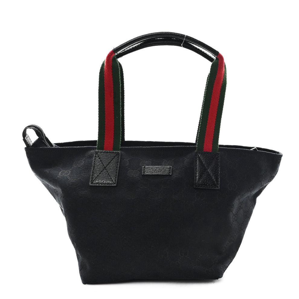 GG Monogram Small Web Handle Bucket Tote Black