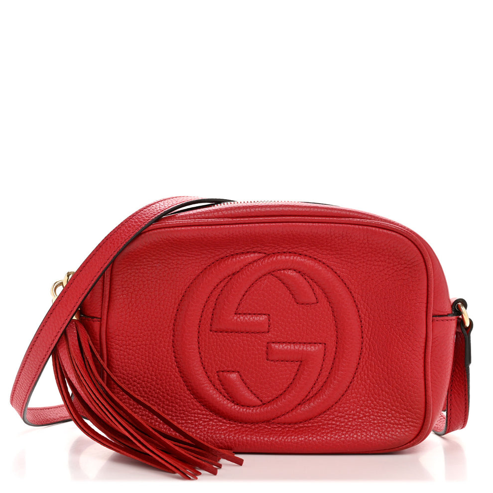 Pebbled Calfskin Small Soho Disco Bag Tabasco Red