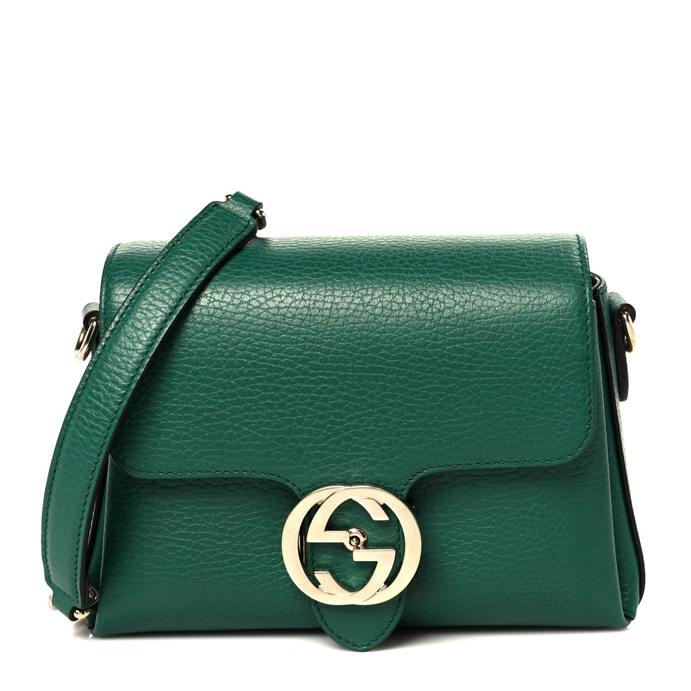 Dollar Calfskin Interlocking G Crossbody Bag Emerald