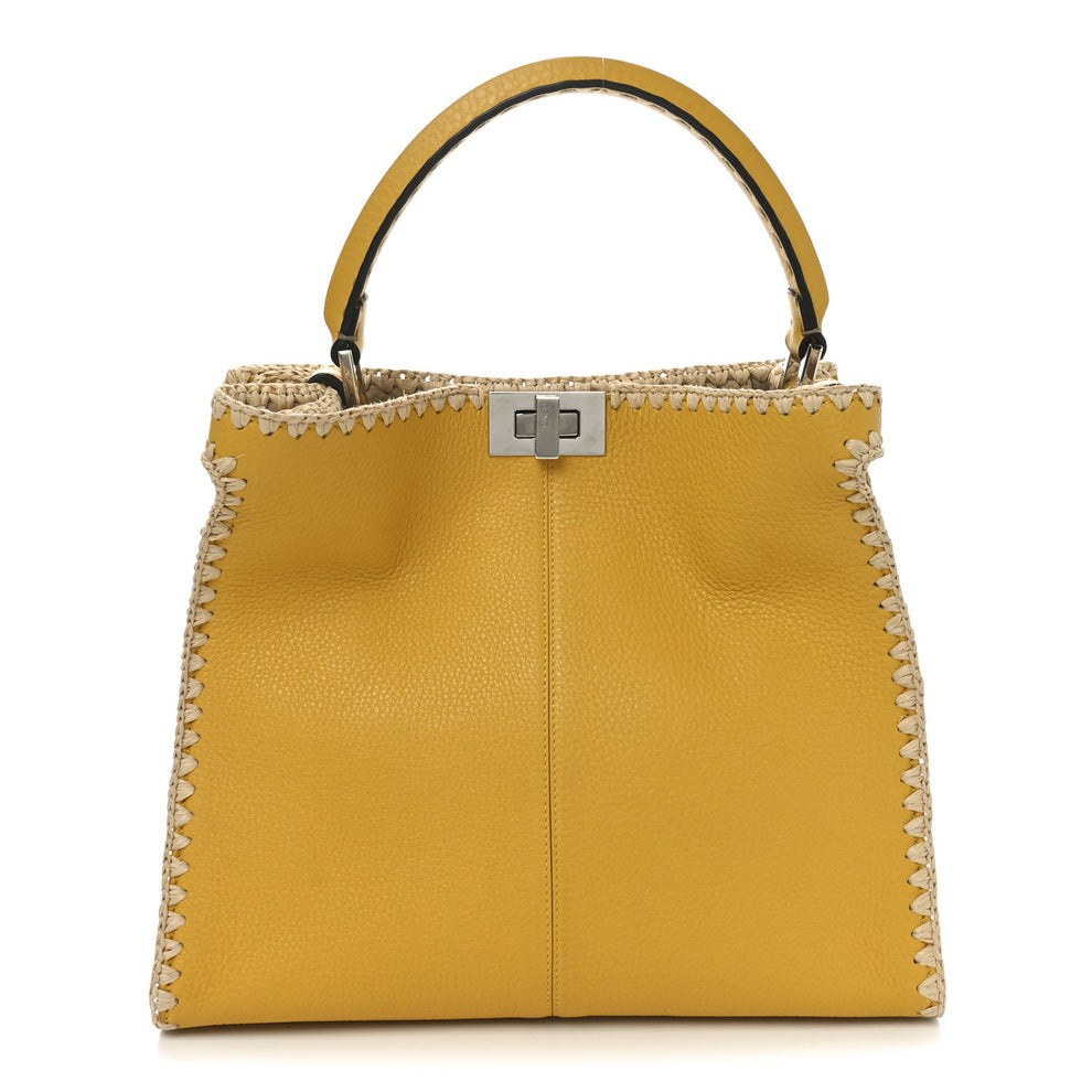 Cuoio Romano Selleria Raffia Bi-Color Woven Medium Peekaboo X-Lite Sunflower Paglia