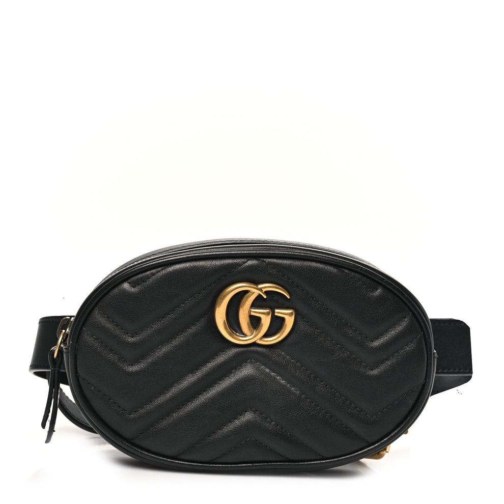 Calfskin Matelasse GG Marmont Belt Bag 75 30 Black