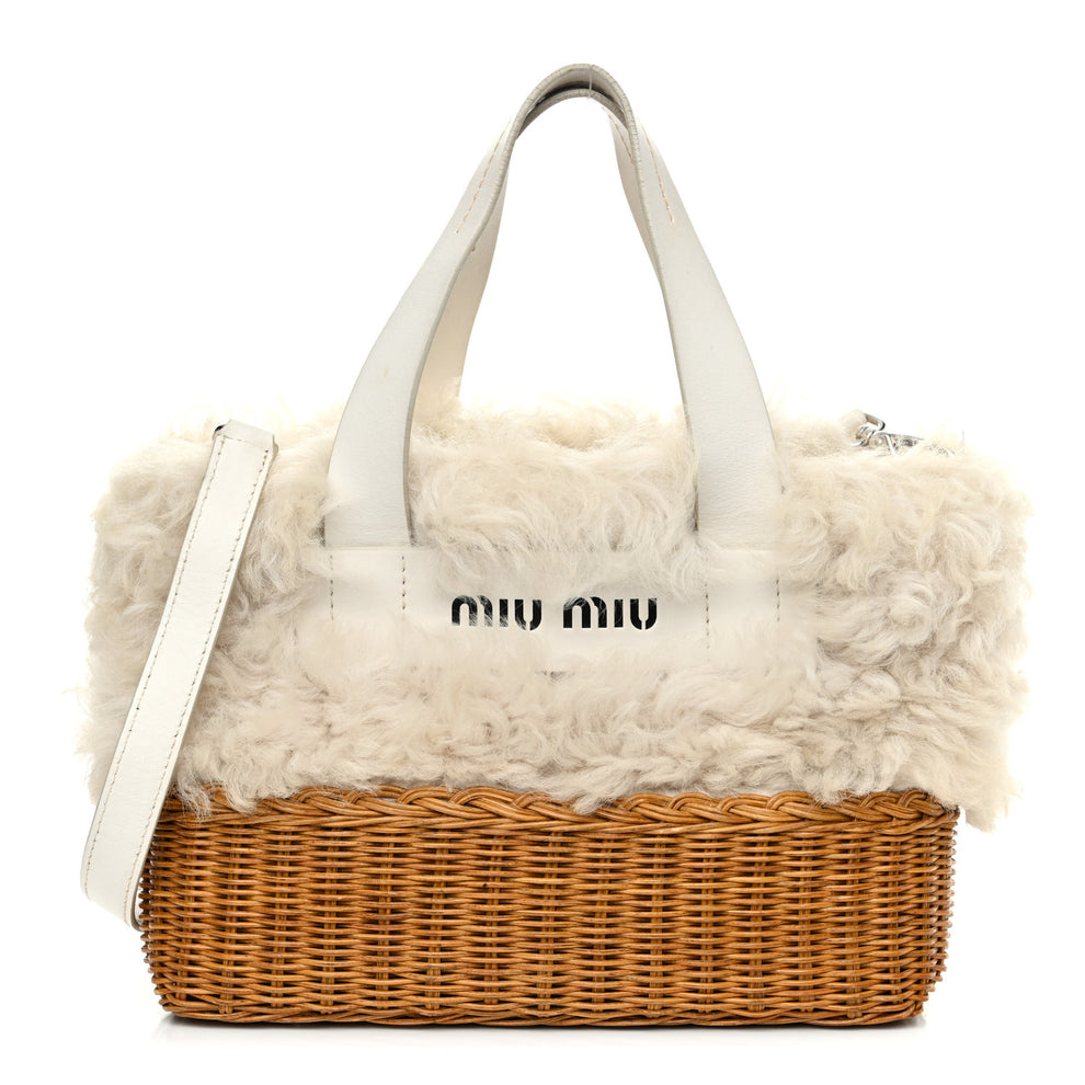 Montone Midolli Basket Bag White Miel