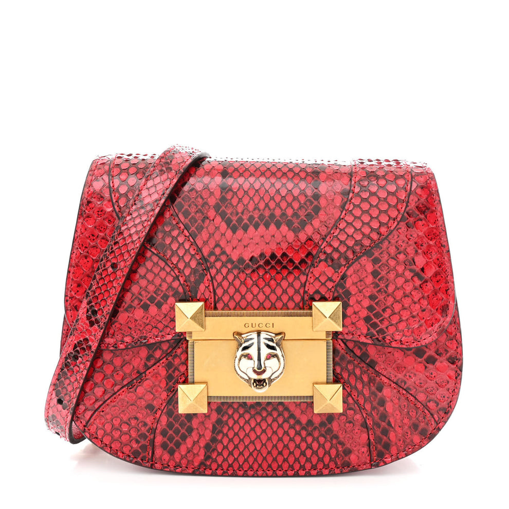 Elaphe Radiata Small Osiride Shoulder Bag Hibiscus Red