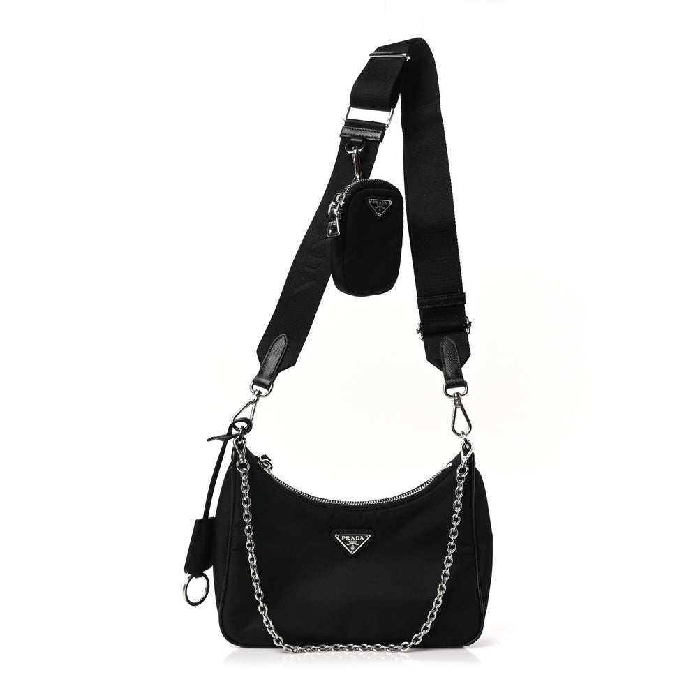 Re-Nylon Saffiano Re-Edition 2005 Shoulder Bag Black