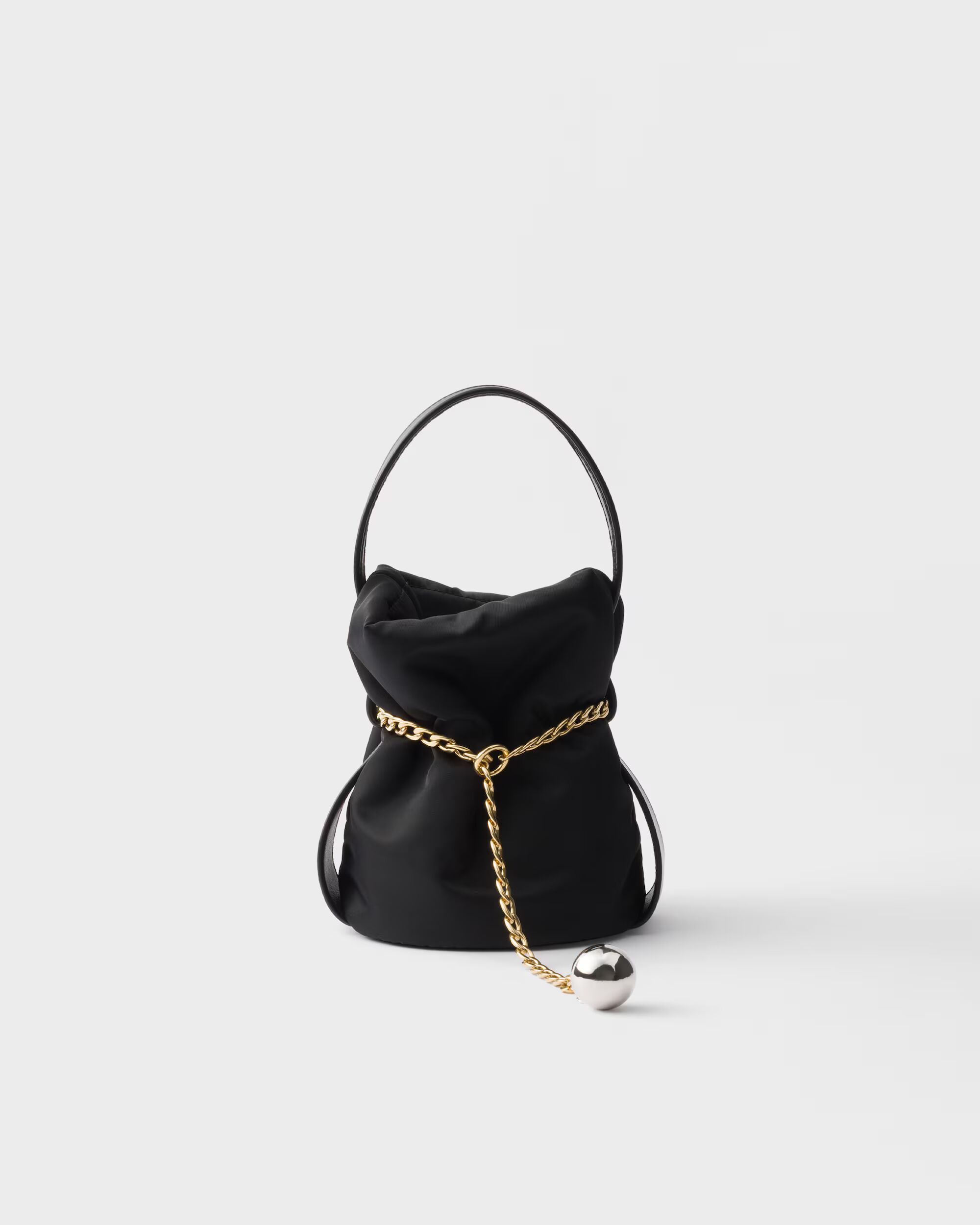 Prada Petit Sac Noir mini Re-Nylon and nappa leather bucket bag