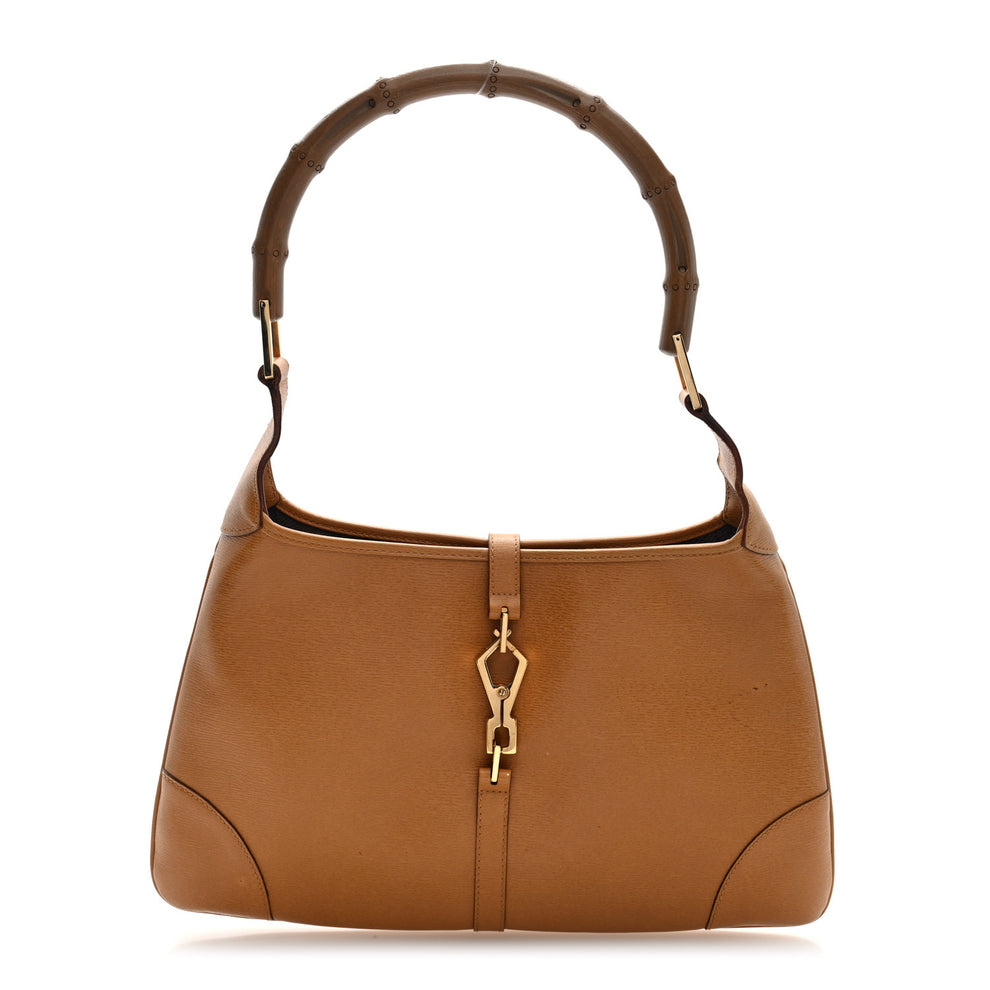 Calfskin Bamboo Small Jackie O Hobo Light Brown