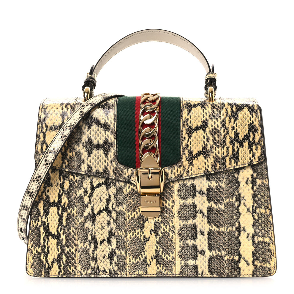 Snakeskin Medium Sylvie Top Handle Roccia