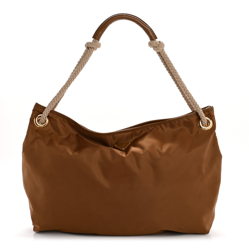 Re-Nylon Triangle Large Mariner Shoulder Bag Brandy