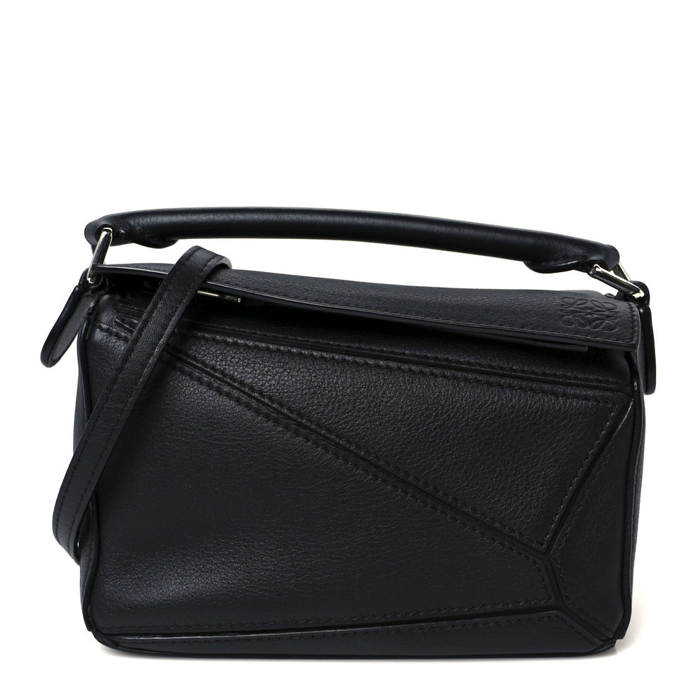 Calfskin Mini Puzzle Bag Black