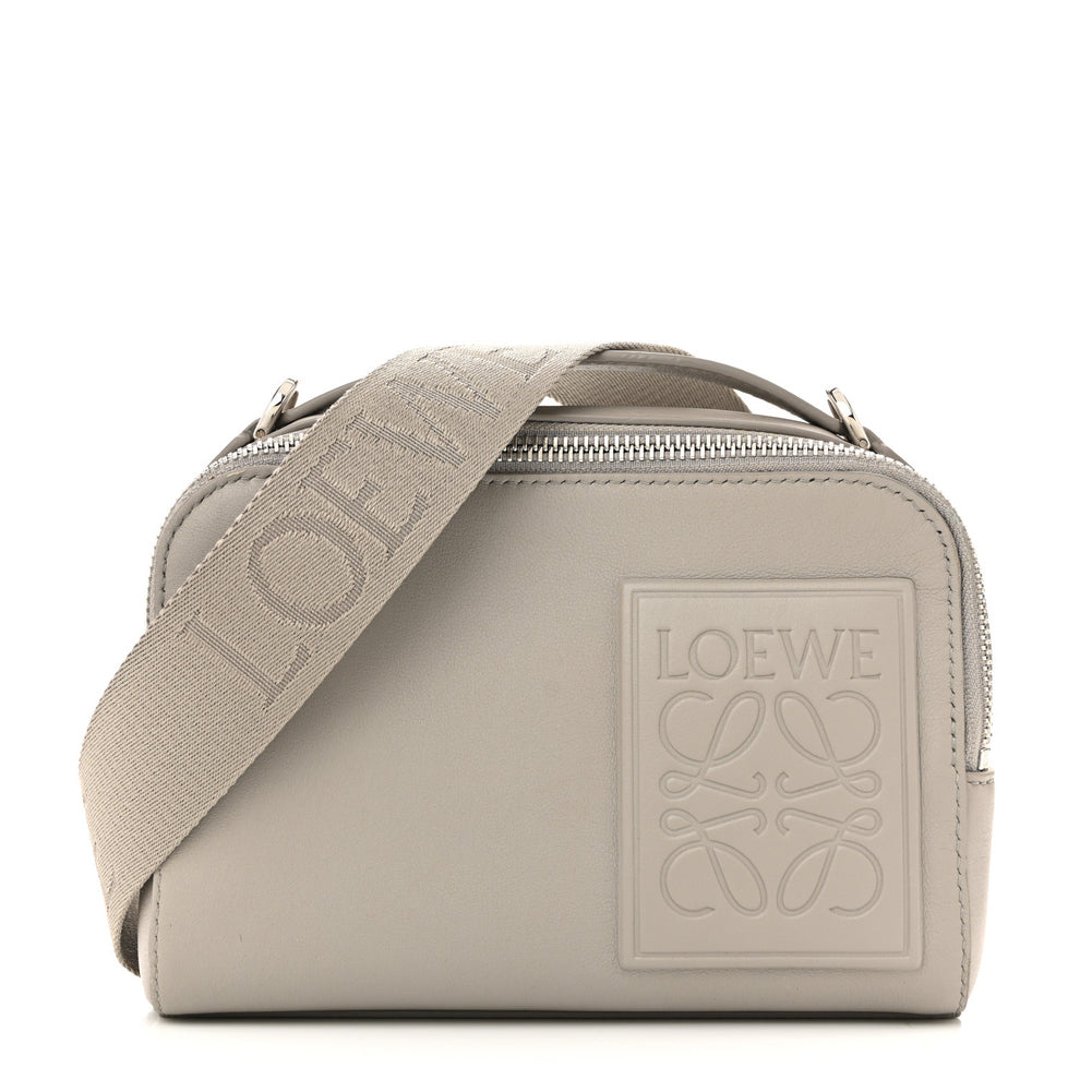Satin Calfskin Mini Camera Bag Shell Grey