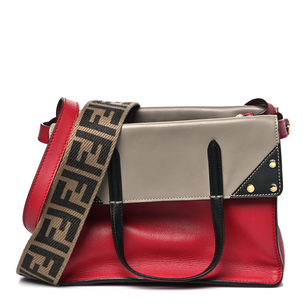 Vitello Grace FF 1974 Small Flip Tote Fragola Sepia