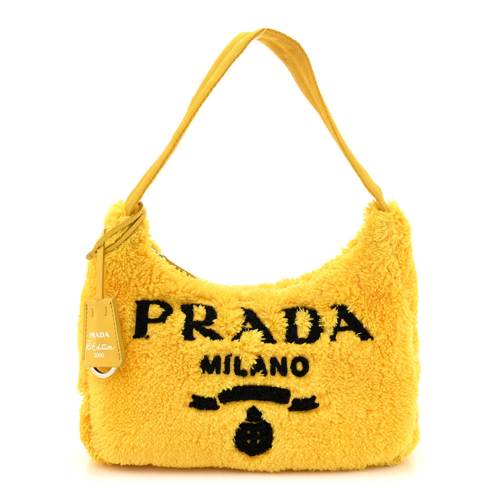 Terry Cloth Mini Re-Edition 2000 Bag Giallo Black