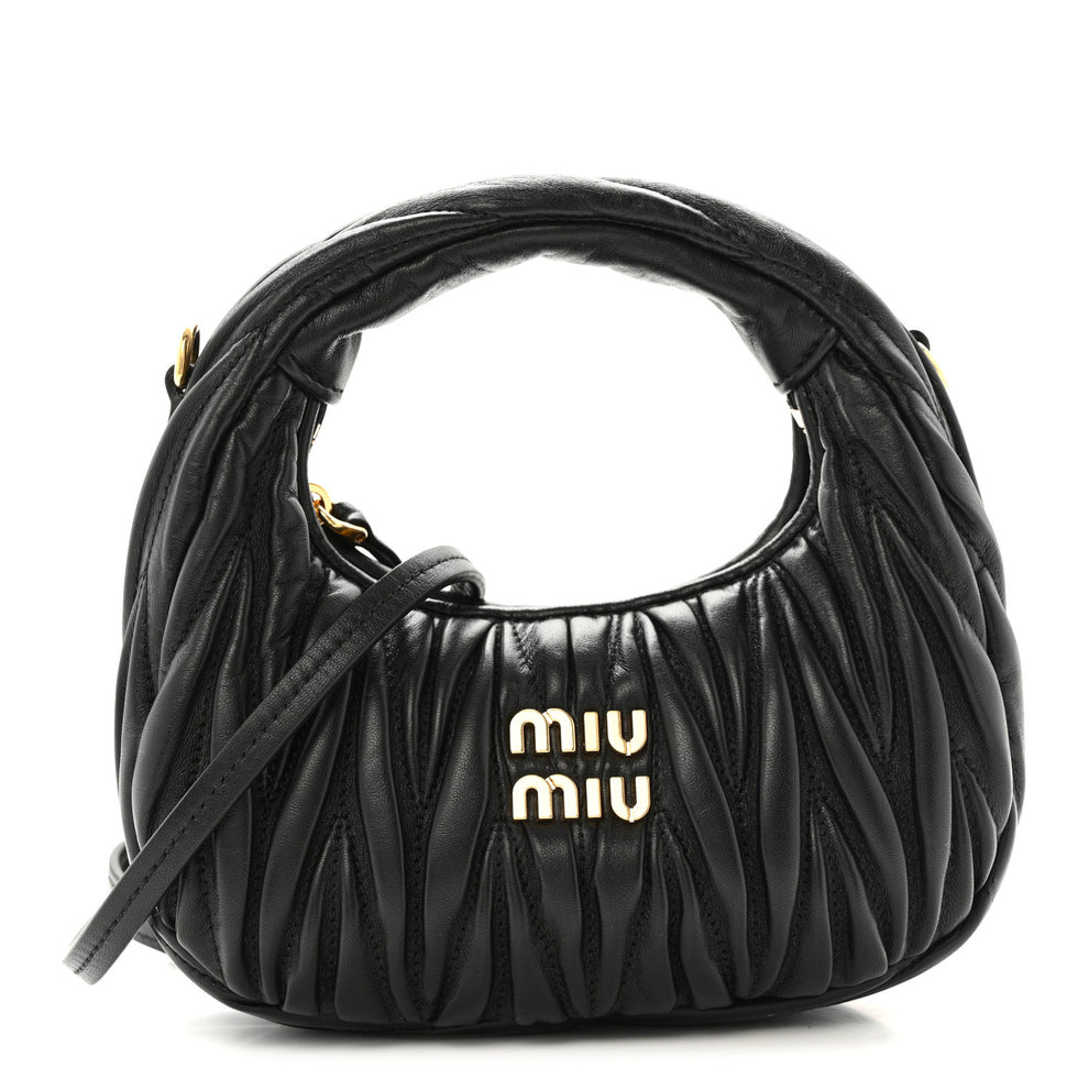 Nappa Matelasse Mini Wander Hobo Black