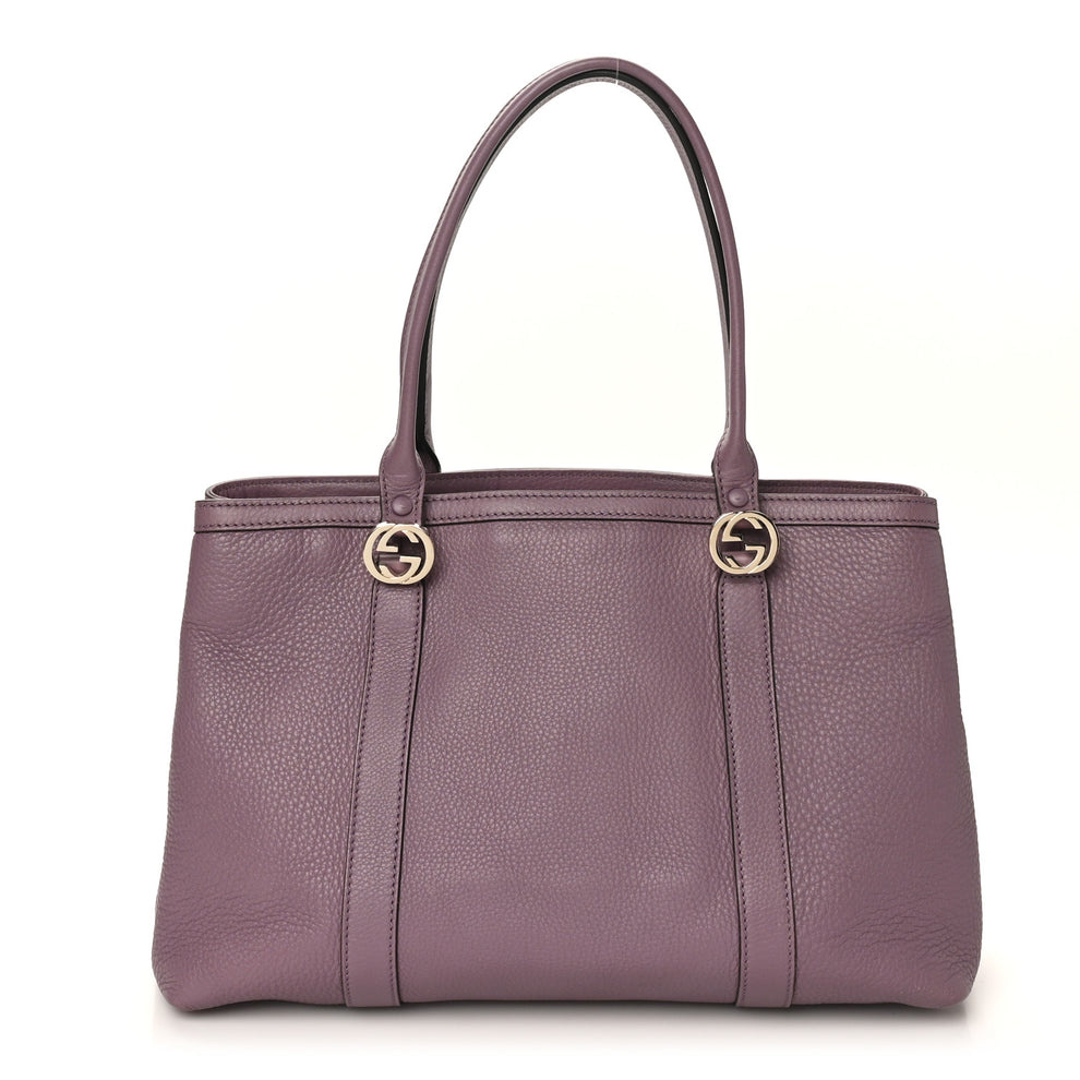 Pebbled Calfskin Old Libeccio Miss GG Tote Purple