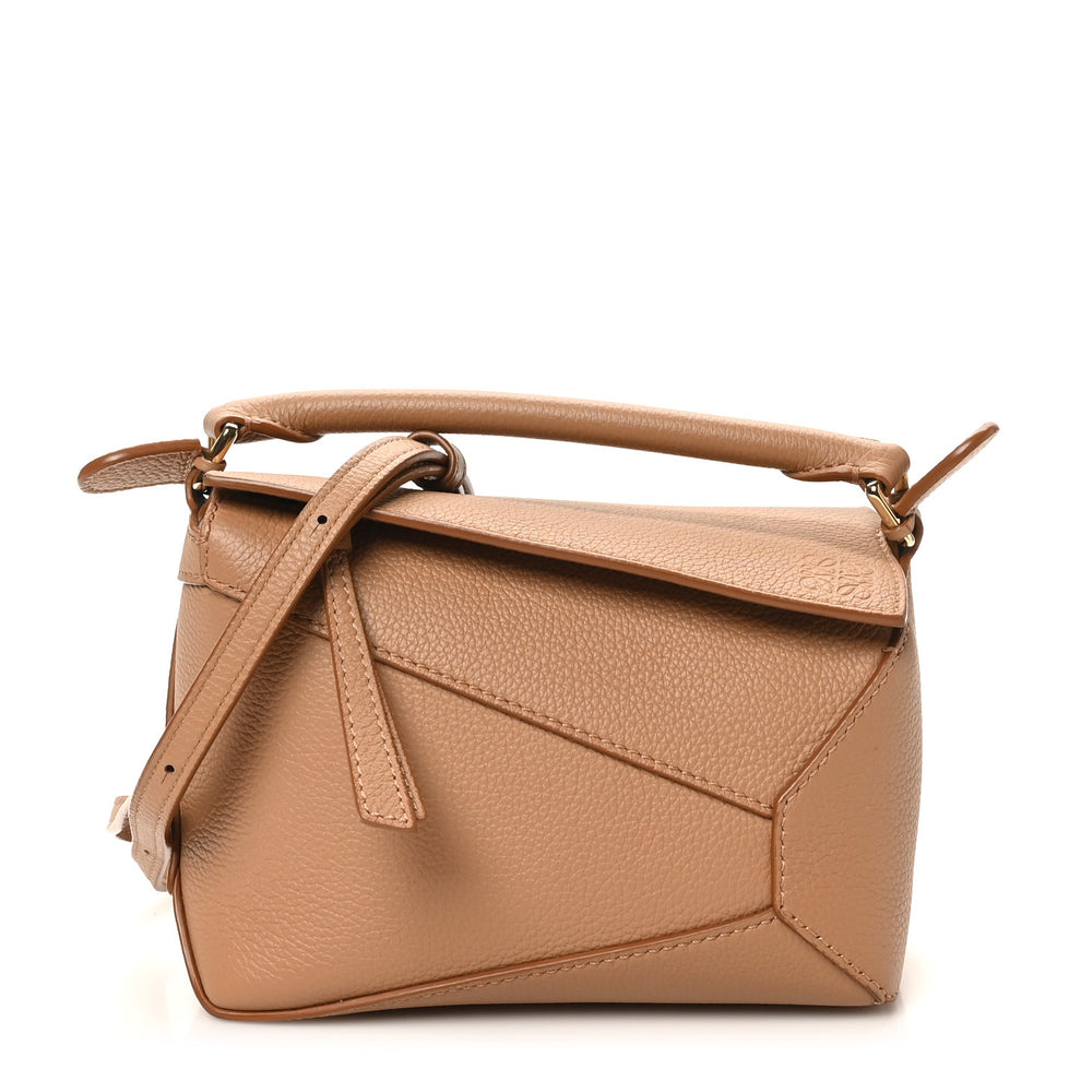 Grained Calfskin Mini Puzzle Bag Toffee