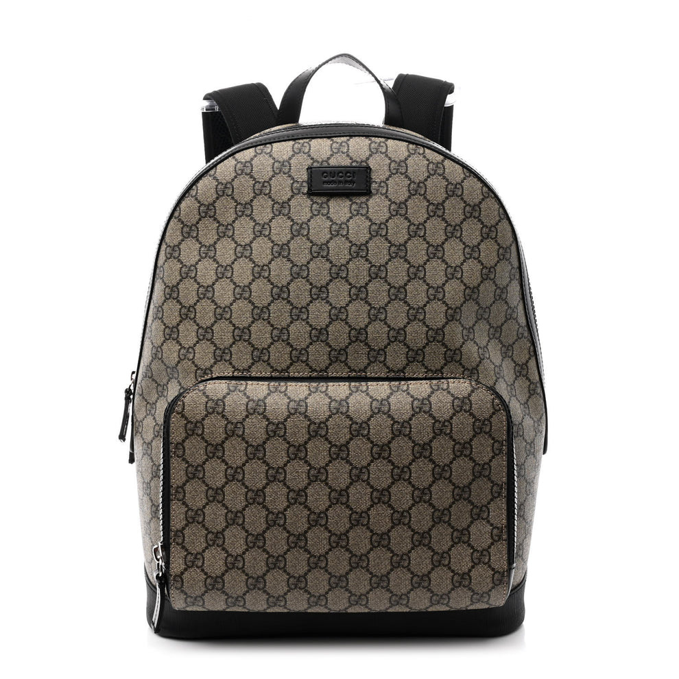 GG Supreme Monogram Medium Backpack Black