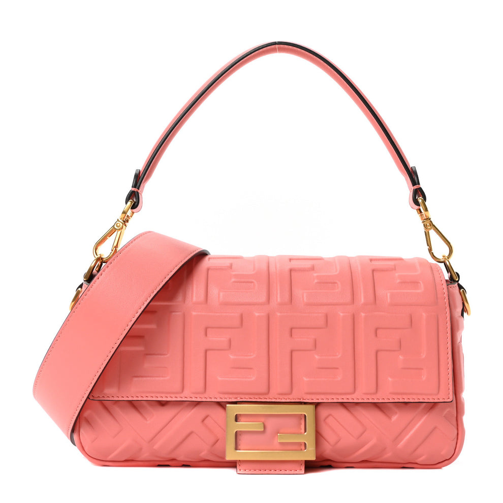 Nappa FF 1974 Embossed Baguette Rosa Pesca