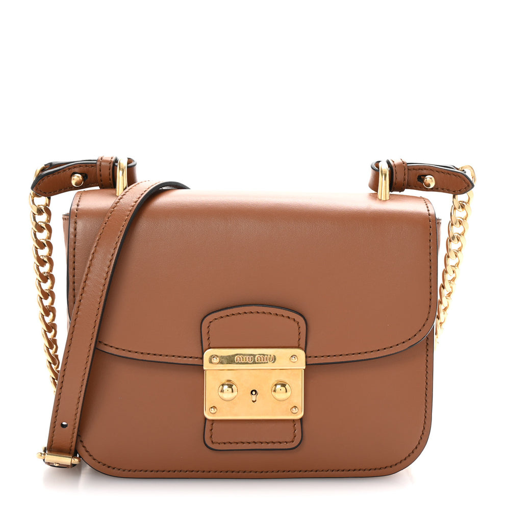 City Calf Lock Shoulder Bag Cognac