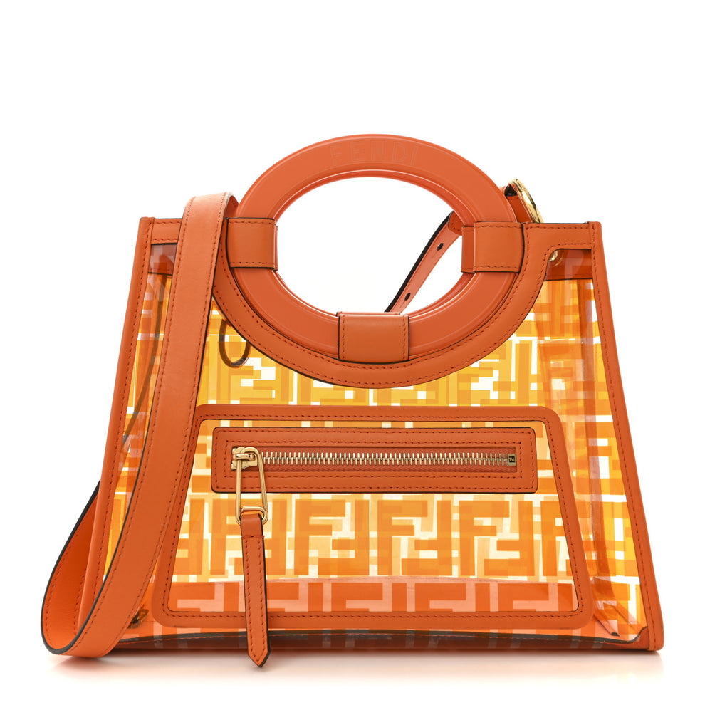 TPU FF Vitello Century Plexiglass Small Runaway Shopper Tote Aranciata