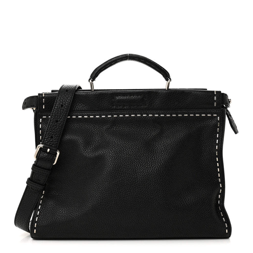 Cuoio Romano Selleria Studded Large Peekaboo Iconic Fit Satchel Black