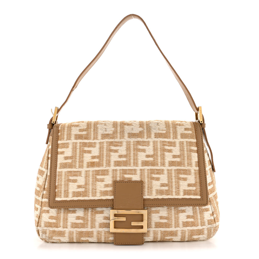 Raffia Mama Baguette Beige