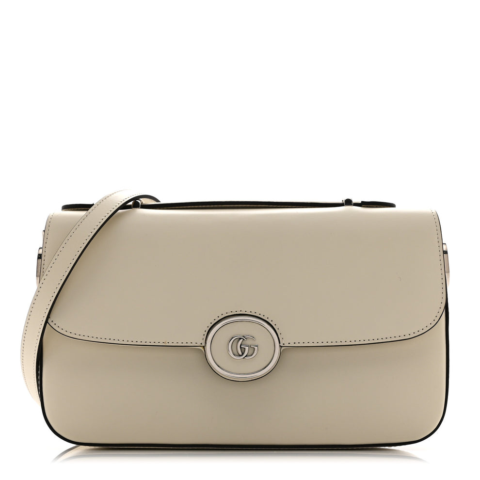 Senna Calfskin Petite GG Top Handle Shoulder Bag Mystic White