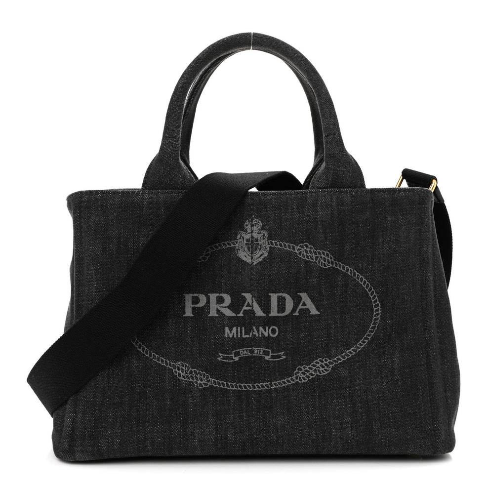 Denim Small Logo Tote Black
