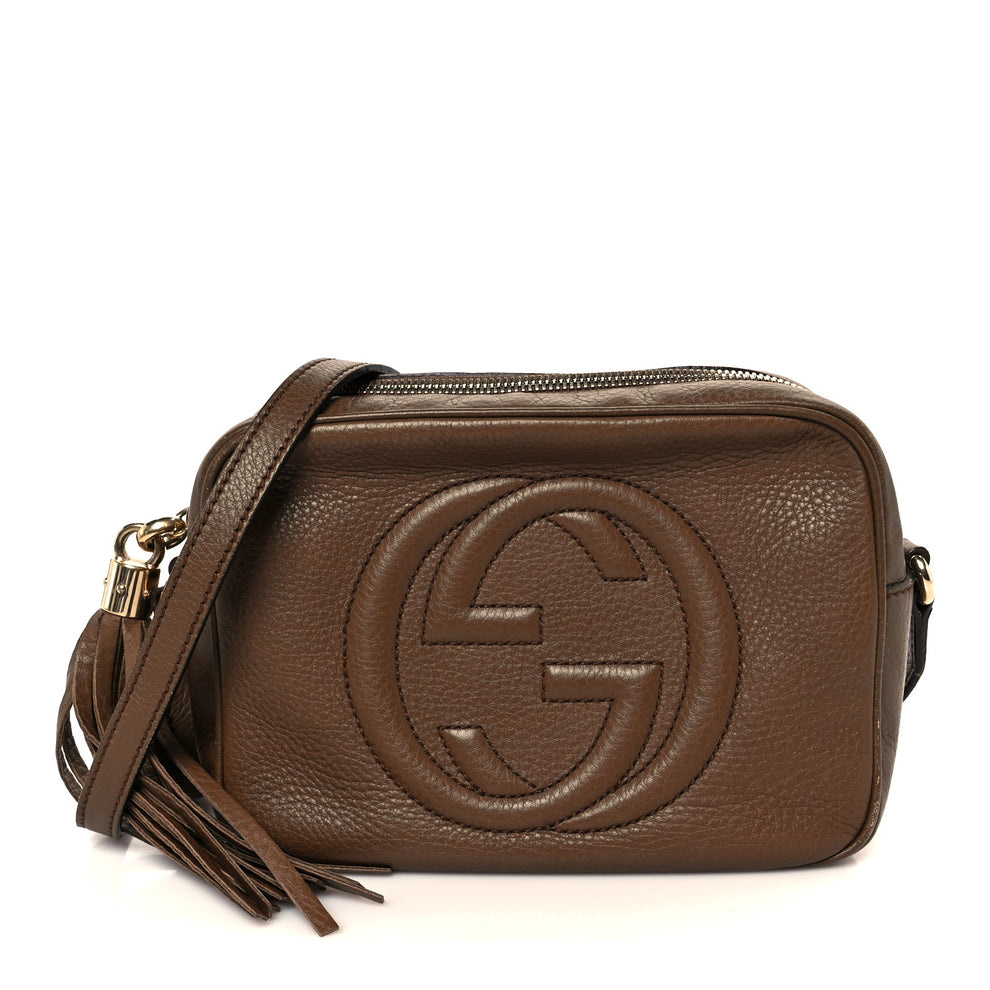 Pebbled Calfskin Small Soho Disco Bag Acero