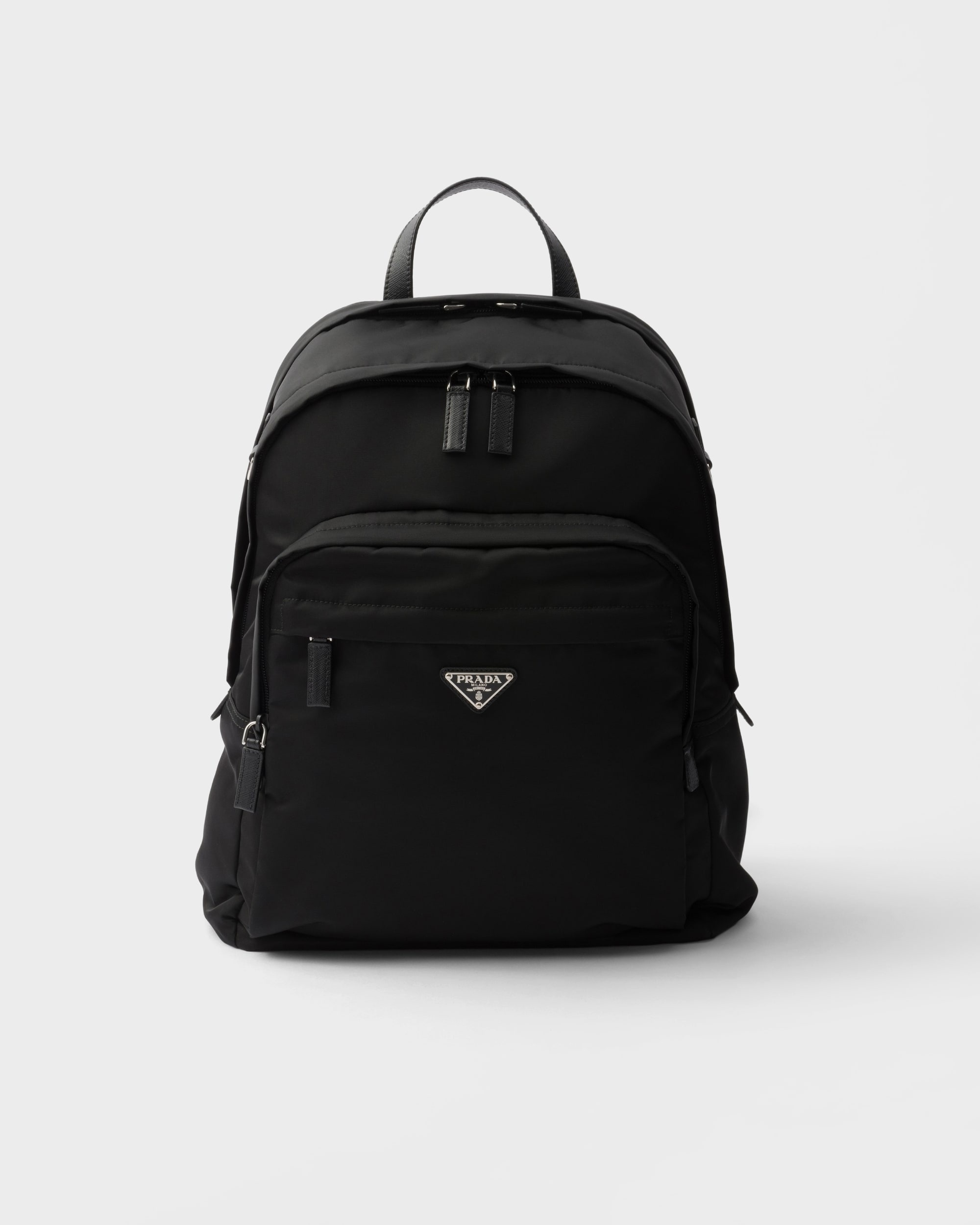 Re-Nylon and Saffiano leather backpack